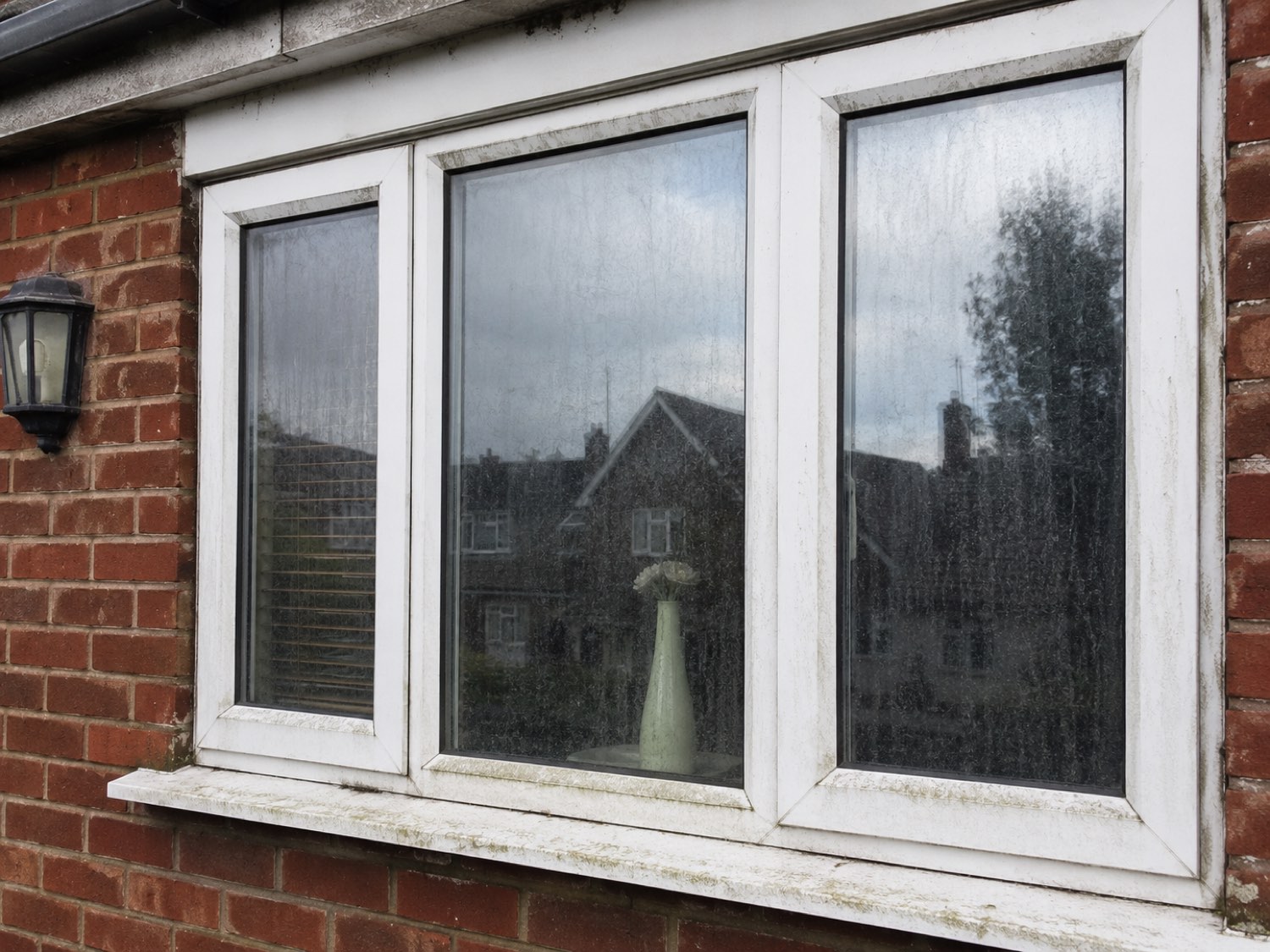 Windows before cleaning — dirty, grimy glass